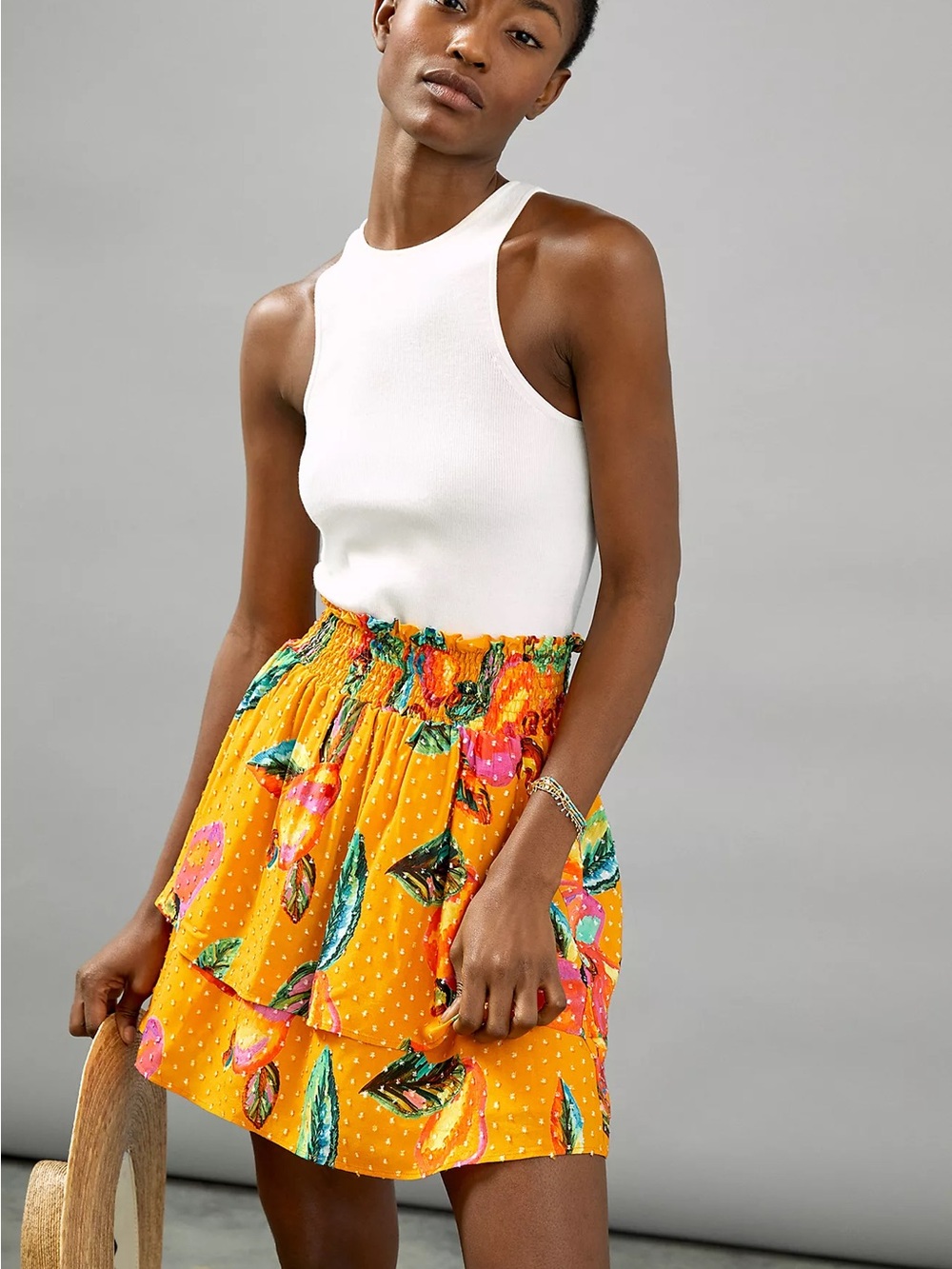 Farm Rio Savana Tiered Mini Skirt